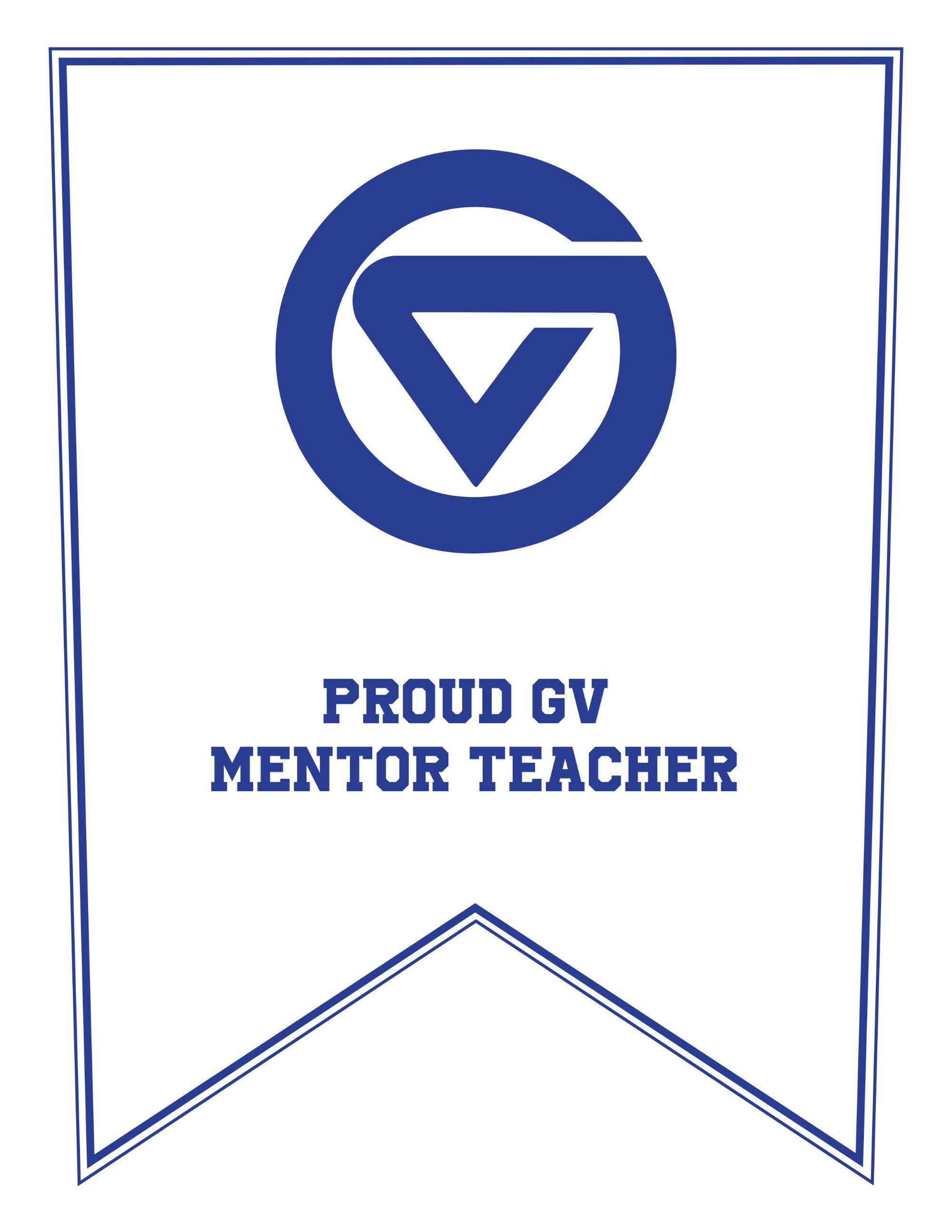 Proud teacher mentor pennant white